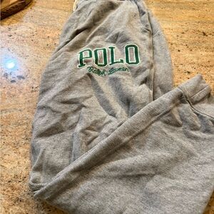 Polo by Ralph Lauren Gray Sweatpants with Green POLO Embroidery